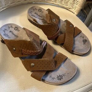 Therafit Sandals Ladies Leather , Brown Size 11.5-12